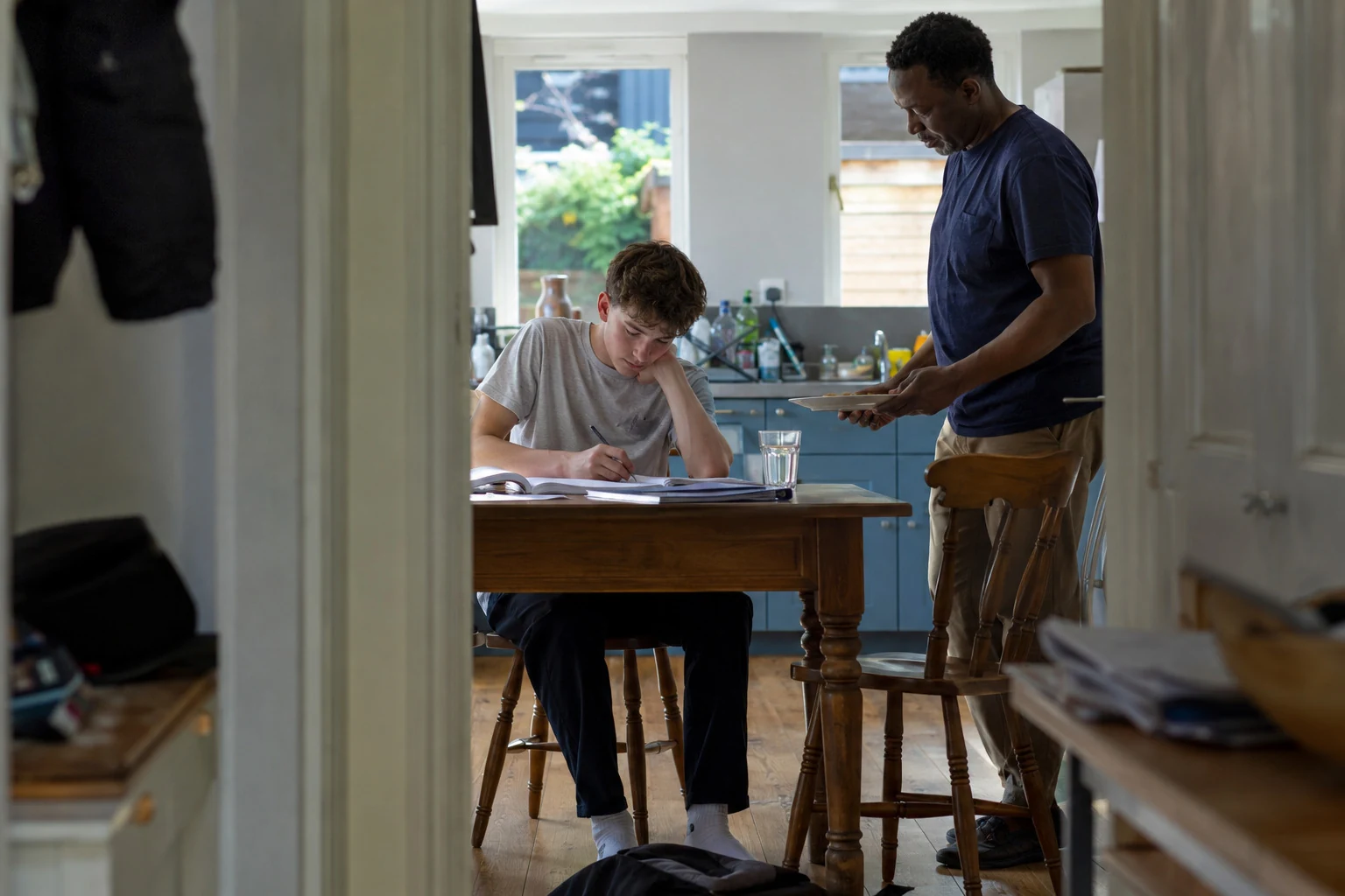 Illustrative scene: Supporting a child through exams